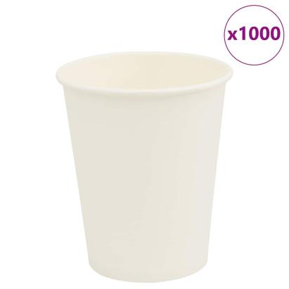 Cești de cafea din hârtie 1000 buc 8oz 200ml alb GartenMobel Dekor