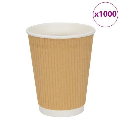 Cești de cafea din hârtie 500 buc 12 oz 300 ml maro GartenMobel Dekor