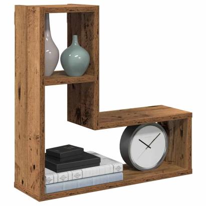 Rafturi de perete cub, 2 buc., lemn vechi, 50x15x50 cm lemn GartenMobel Dekor