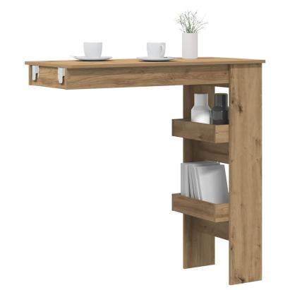 Masă bar perete Stejar artizanal 102x45x103,5 cm lemn compozit GartenMobel Dekor