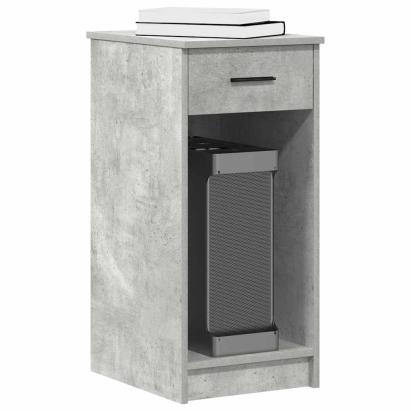 Suport turn computer cu sertar gri beton 35x45x77 cm GartenMobel Dekor