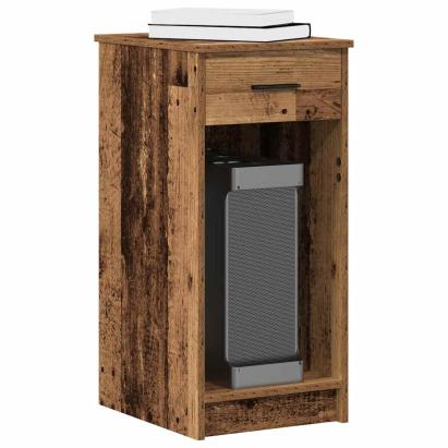 Suport turn pentru computer cu sertar lemn vechi 35x45x77 cm GartenMobel Dekor