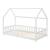 Pat tip casuta Hesel lemn alb cu grilaj protectie 200x90cm [en.casa] HausGarden Leisure