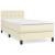Pat box spring cu saltea, crem, 100x200 cm, piele ecologică GartenMobel Dekor