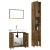 Set mobilier de baie, 3 piese, stejar fumuriu, lemn prelucrat GartenMobel Dekor