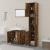 Set mobilier de baie, 3 piese, stejar fumuriu, lemn prelucrat GartenMobel Dekor