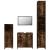 Set mobilier de baie, 4 piese, stejar fumuriu, lemn prelucrat GartenMobel Dekor