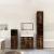 Set mobilier de baie, 4 piese, stejar fumuriu, lemn prelucrat GartenMobel Dekor