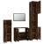 Set mobilier de baie, 4 piese, stejar fumuriu, lemn prelucrat GartenMobel Dekor