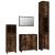 Set mobilier de baie, 4 piese, stejar fumuriu, lemn prelucrat GartenMobel Dekor