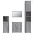 Set mobilier de baie, 4 piese, gri sonoma, lemn prelucrat GartenMobel Dekor