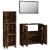 Set mobilier de baie, 3 piese, stejar fumuriu, lemn prelucrat GartenMobel Dekor