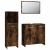 Set mobilier de baie, 3 piese, stejar fumuriu, lemn prelucrat GartenMobel Dekor