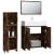 Set mobilier de baie, 3 piese, stejar fumuriu, lemn prelucrat GartenMobel Dekor