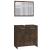 Set mobilier de baie, 3 piese, stejar fumuriu, lemn prelucrat GartenMobel Dekor