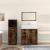 Set mobilier de baie, 3 piese, stejar fumuriu, lemn prelucrat GartenMobel Dekor
