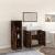 Set mobilier de baie, 3 piese, stejar fumuriu, lemn prelucrat GartenMobel Dekor