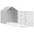 Padoc de exterior cu acoperiș argintiu 2x6x2,5m oțel galvanizat GartenMobel Dekor