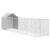 Padoc exterior cu acoperiș argintiu 2x10x2,5 m oțel galvanizat GartenMobel Dekor