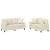 Set de canapele cu perne, 2 piese, crem, piele ecologică GartenMobel Dekor