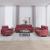 Set canapea cu perne, 3 piese, roșu vin, material textil GartenMobel Dekor