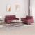 Set canapea cu perne, 2 piese, roșu vin, material textil GartenMobel Dekor