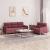 Set canapea cu perne, 2 piese, roșu vin, material textil GartenMobel Dekor