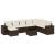 Set canapele de grădină cu perne, 9 piese, maro, poliratan GartenMobel Dekor