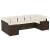 Set canapele de grădină cu perne, 7 piese, maro, poliratan GartenMobel Dekor