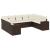 Set canapele de grădină cu perne, 9 piese, maro, poliratan GartenMobel Dekor