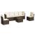 Set canapele de grădină cu perne, 7 piese, maro, poliratan GartenMobel Dekor