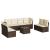 Set canapele de grădină cu perne, 9 piese, maro, poliratan GartenMobel Dekor