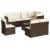 Set canapele de grădină cu perne, 9 piese, maro, poliratan GartenMobel Dekor