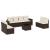 Set canapele de grădină cu perne, 9 piese, maro, poliratan GartenMobel Dekor