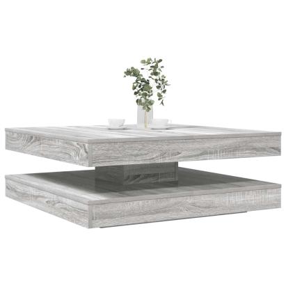 Măsuță cafea rotativă 360 grade, sonoma gri 90x90x34,5 cm GartenMobel Dekor