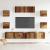 Set dulap TV 7 piese montat pe perete lemn vechi lemn prelucrat GartenMobel Dekor