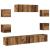 Set dulap TV 7 piese montat pe perete lemn vechi lemn prelucrat GartenMobel Dekor