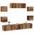 Set dulap TV 7 piese montat pe perete lemn vechi lemn prelucrat GartenMobel Dekor
