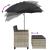 Canapea de grădină cu 2 locuri/umbrelă/taburete, gri, poliratan GartenMobel Dekor