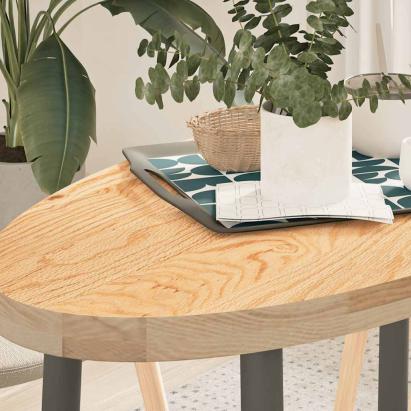 Blat de masă 100x50x4 cm lemn masiv de stejar oval GartenMobel Dekor