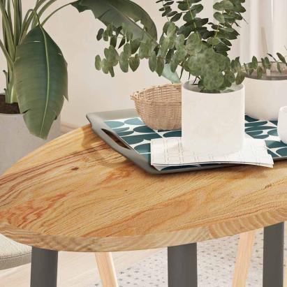 Blat de masă maro deschis 100x50x2 cm lemn masiv de stejar oval GartenMobel Dekor