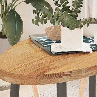 Blat de masă maro deschis 100x50x4 cm lemn masiv de stejar oval GartenMobel Dekor