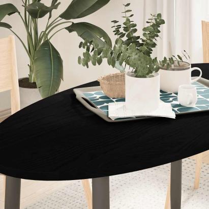 Blat de masă maro închis 120x60x2 cm lemn masiv de stejar oval GartenMobel Dekor