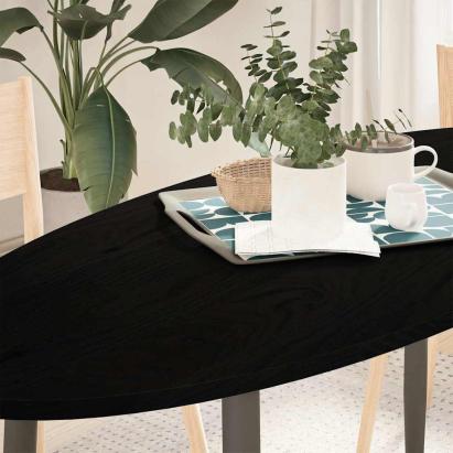 Blat de masă maro închis 140x60x2 cm lemn masiv de stejar oval GartenMobel Dekor