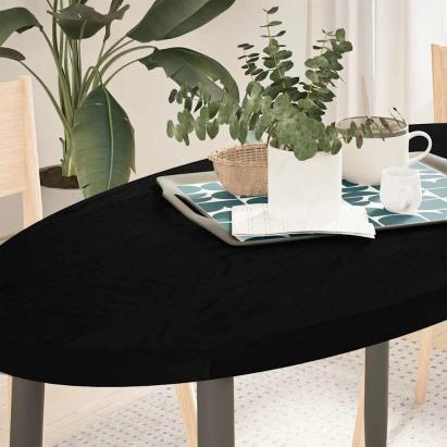Blat de masă maro închis 120x60x4 cm lemn masiv de stejar oval GartenMobel Dekor