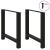 Picioare măsuță de cafea Negru 2 buc 80x(72-73) cm Oțel GartenMobel Dekor