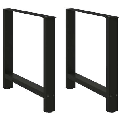 Picioare măsuță de cafea Negru 2 buc 80x(72-73) cm Oțel GartenMobel Dekor