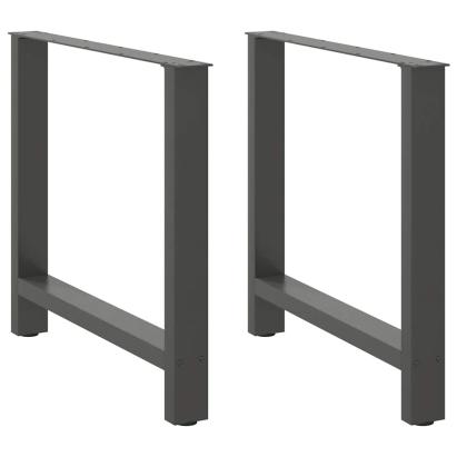 Picioare măsuță de cafea Antracit 2 buc 80x(72-73) cm Oțel GartenMobel Dekor