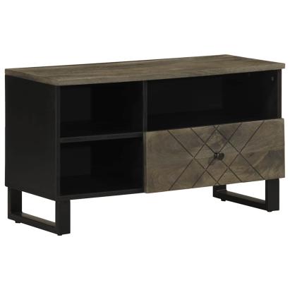 Dulap TV, negru, 80x33x46 cm, lemn masiv de mango GartenMobel Dekor