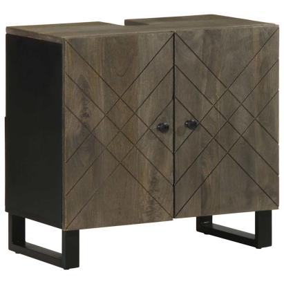Dulap pentru chiuvetă negru 62x33x58 cm lemn masiv de mango GartenMobel Dekor
